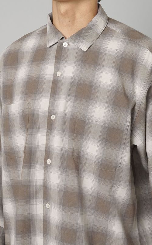 ロングスリーブウーリーチェックシャツ