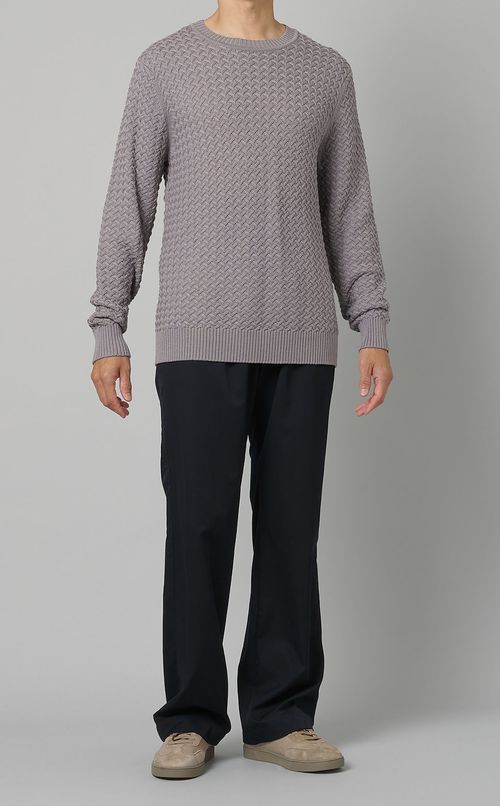 ジグザグクルーネックニット