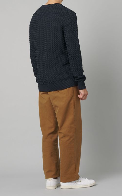 ジグザグクルーネックニット