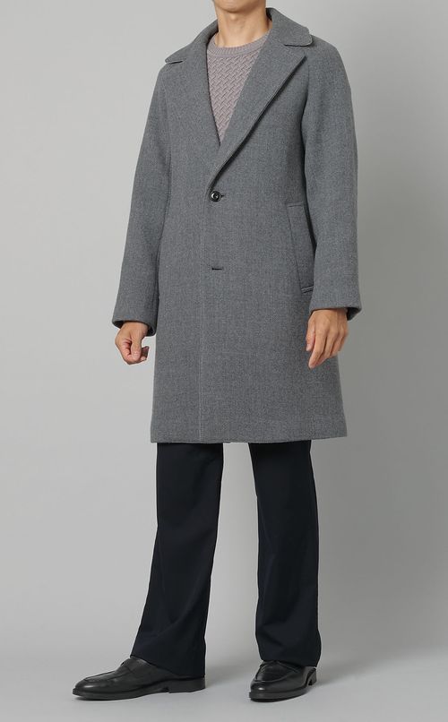 ツイードロングカーコート