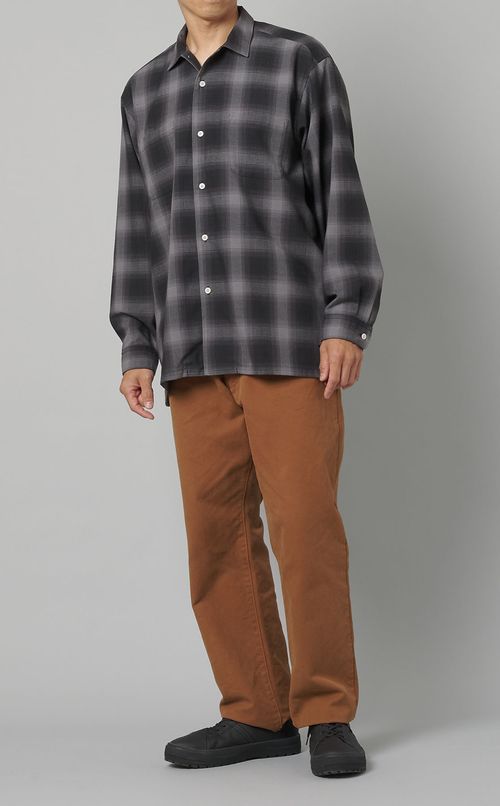 ロングスリーブウーリーチェックシャツ