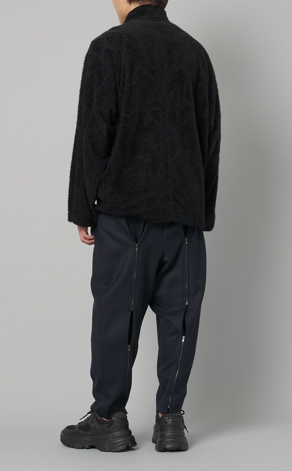 新品同様✩レッキス✩ノーカラー✩ファーコート✩柔らか✩ブラック✩ポケット有り 08sircus｜マイクロファーテリートラックジャケット