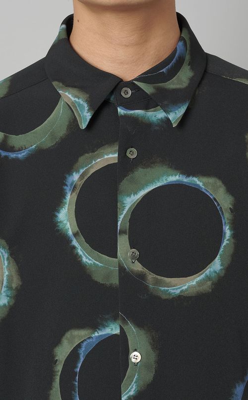 リングプリントレギュラーカラーシャツ