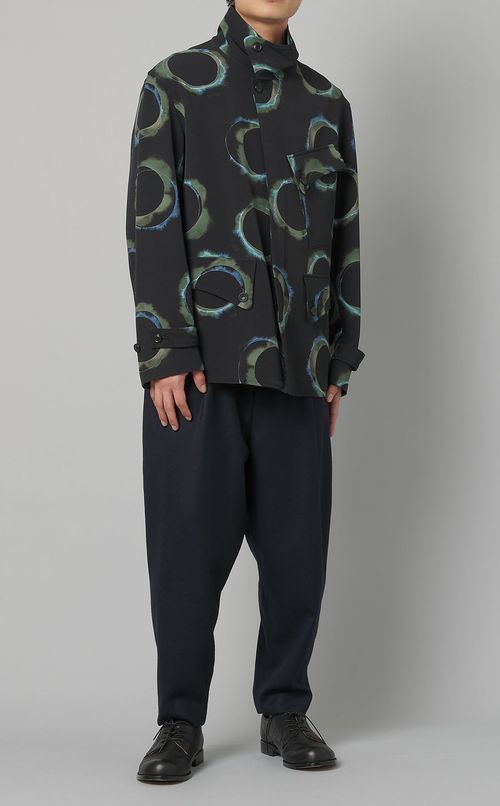 リングプリントスタンドカラーブルゾン