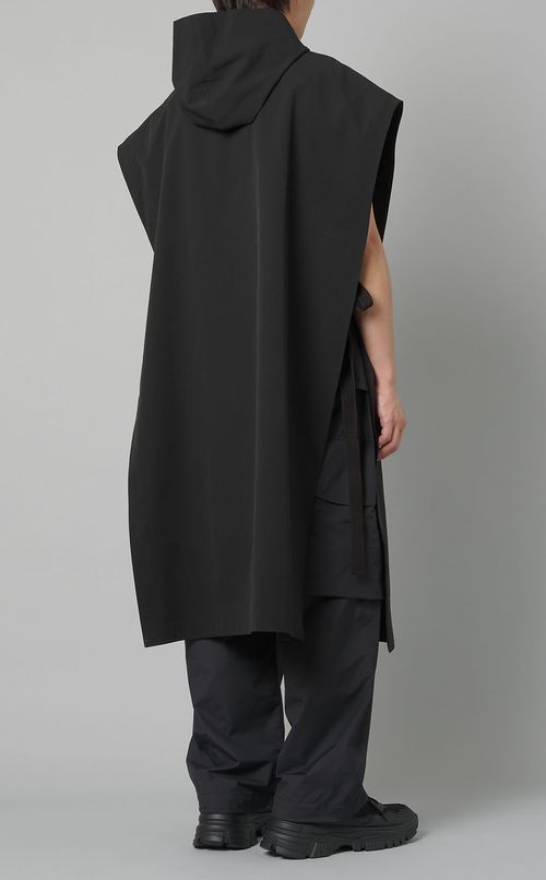 ストレッチワッシャーフードポンチョ