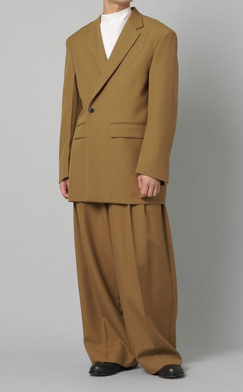 ウールツイルワイドタックパンツ