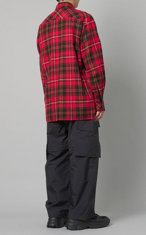 タータンチェック二重シャツ