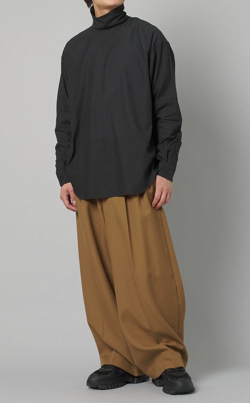 ウールツイルワイドタックパンツ