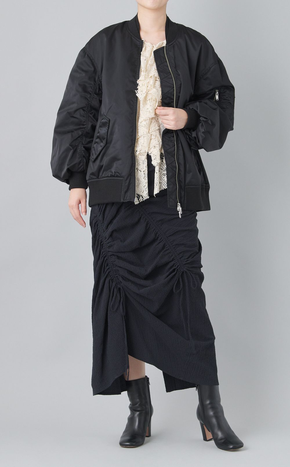 ドローストリングロングスカート