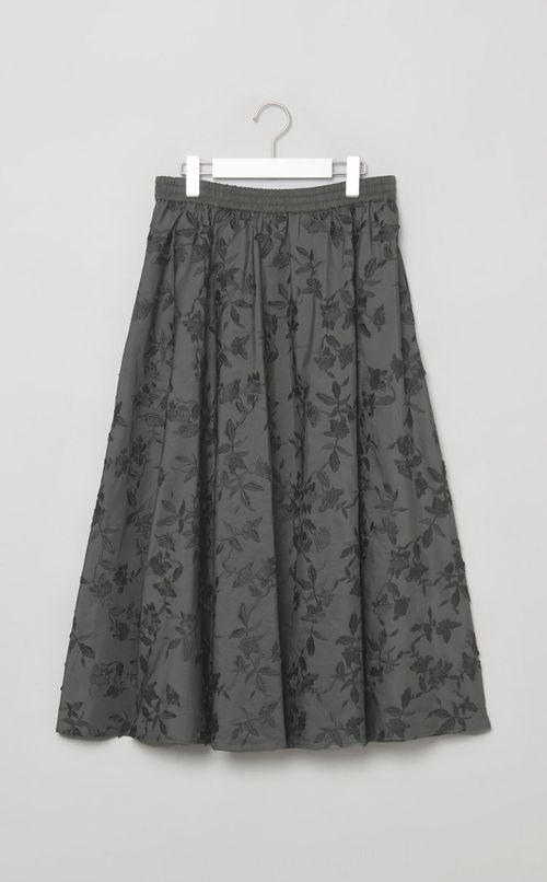 フラワーエンブロイダリーギャザースカート