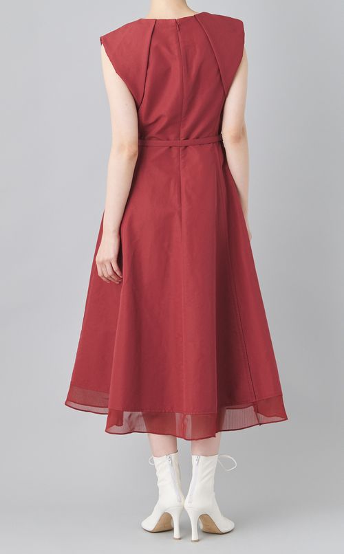 ベルト付きドレープボウワンピース