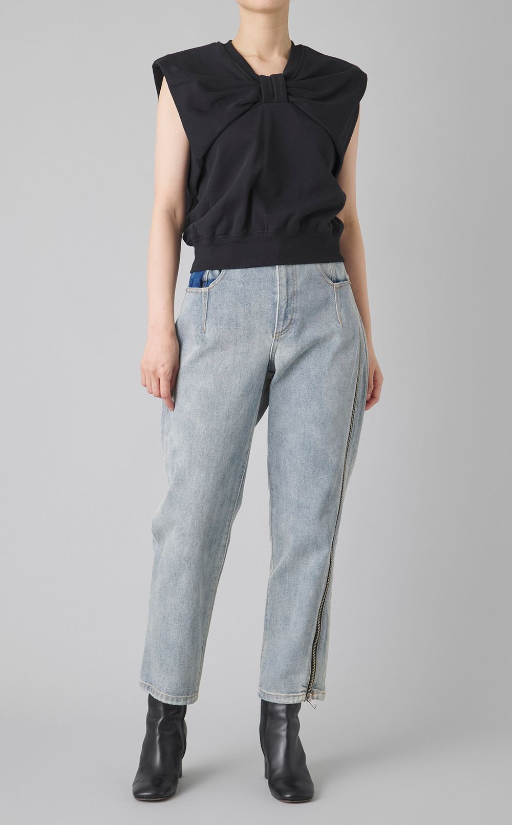 サイドジップデニムパンツ