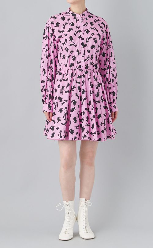 ラビットプリントシャツワンピース