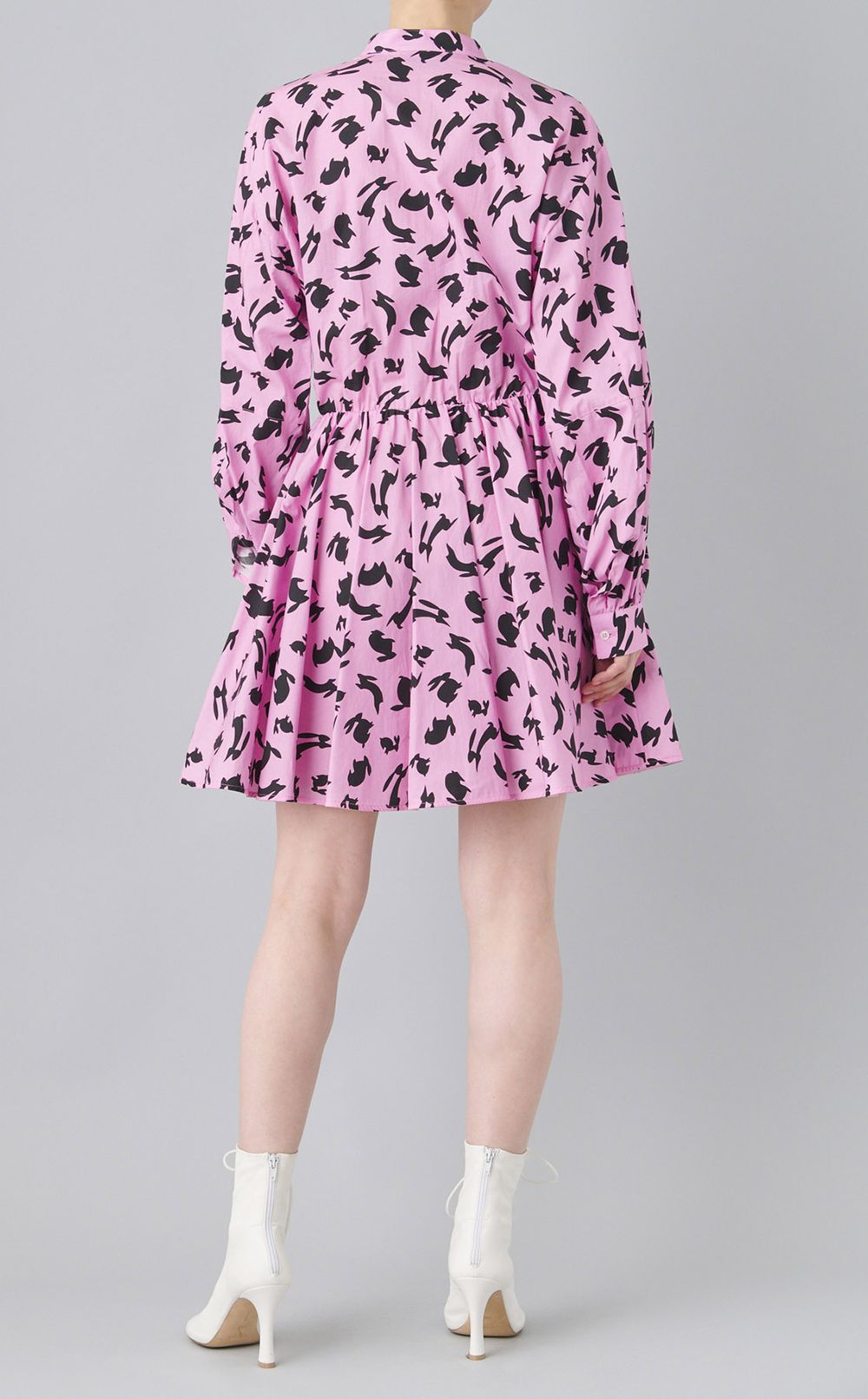 ラビットプリントシャツワンピース