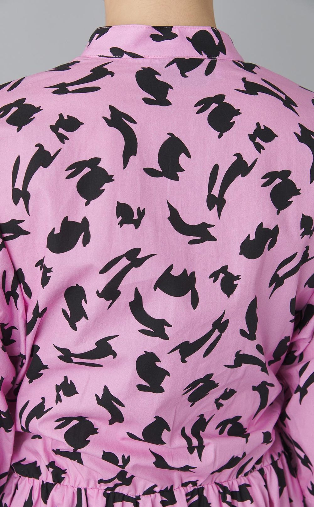 ラビットプリントシャツワンピース