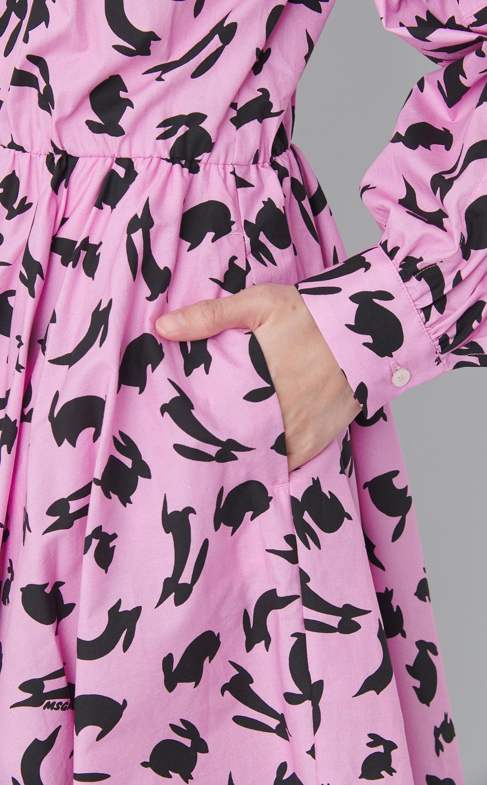 ラビットプリントシャツワンピース