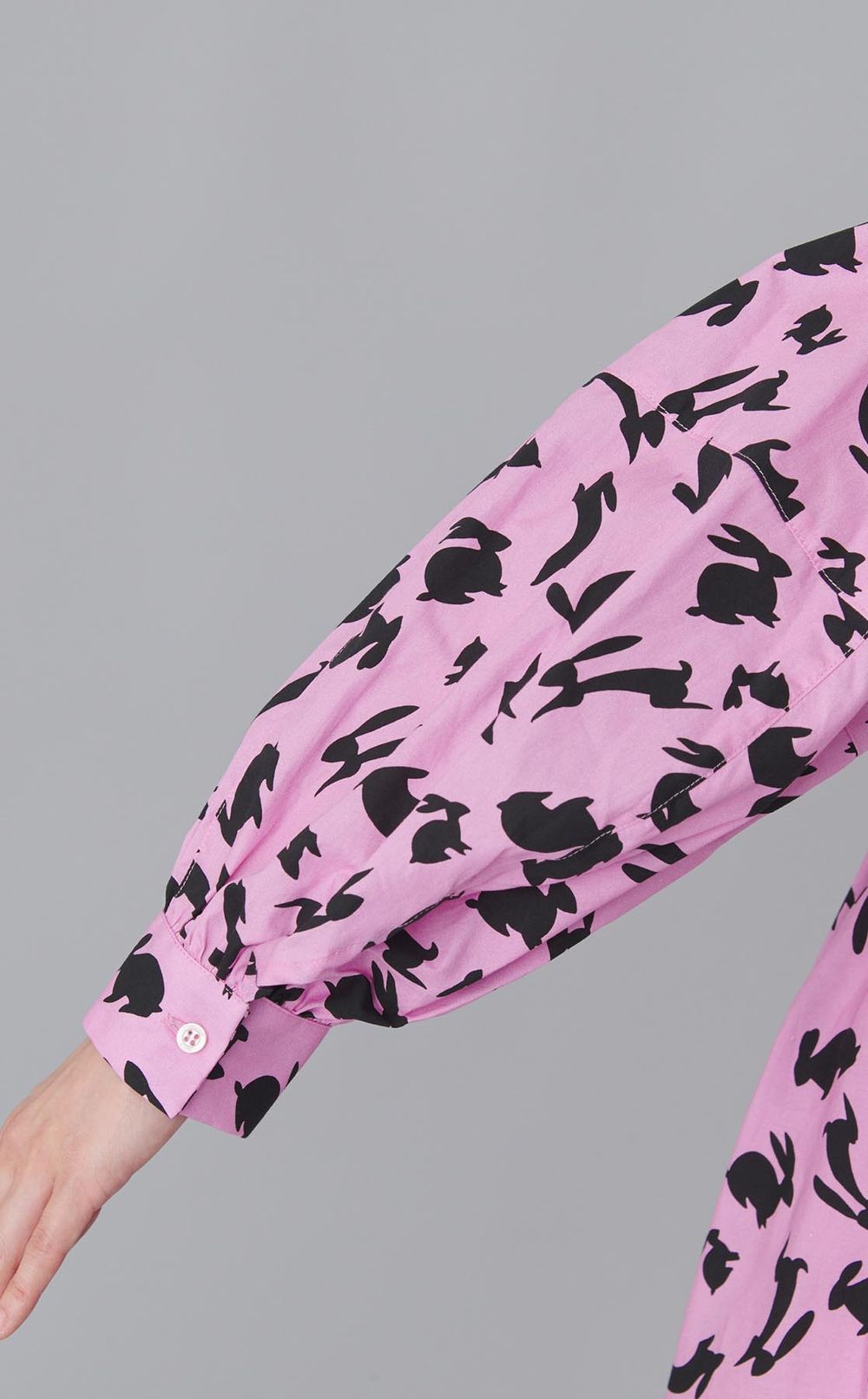 ラビットプリントシャツワンピース