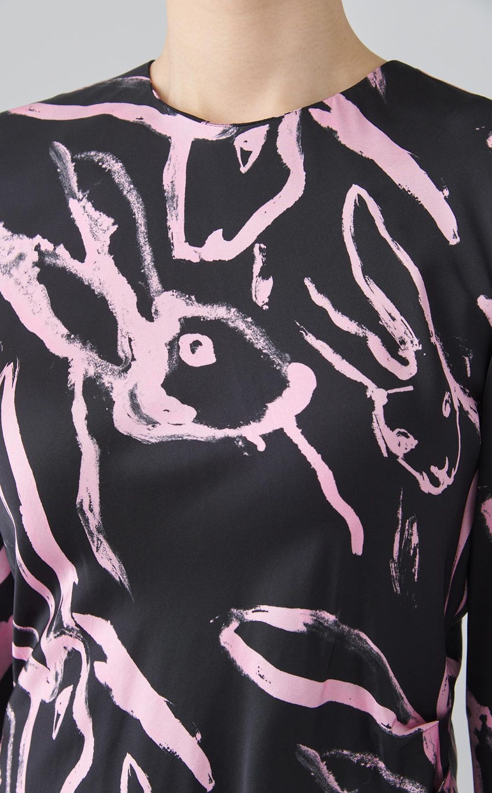 ラビットハンドプリントロングワンピース