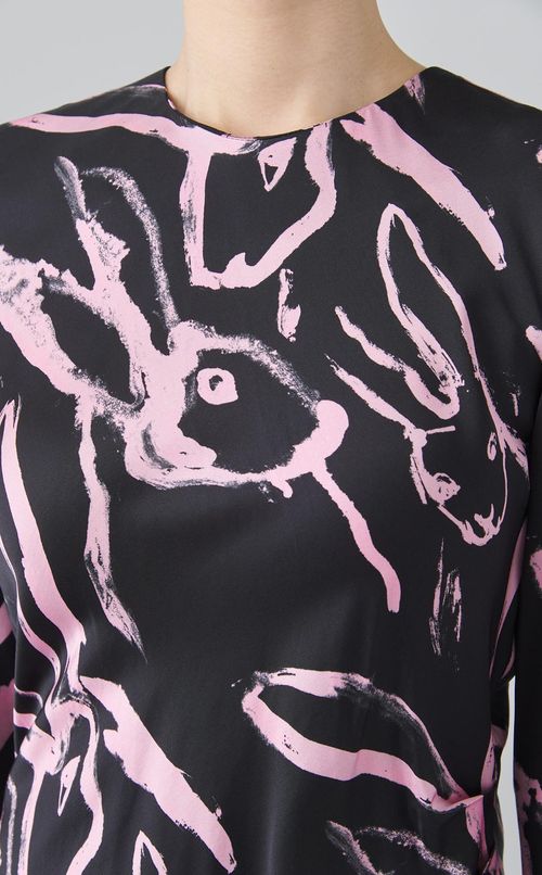 ラビットハンドプリントロングワンピース