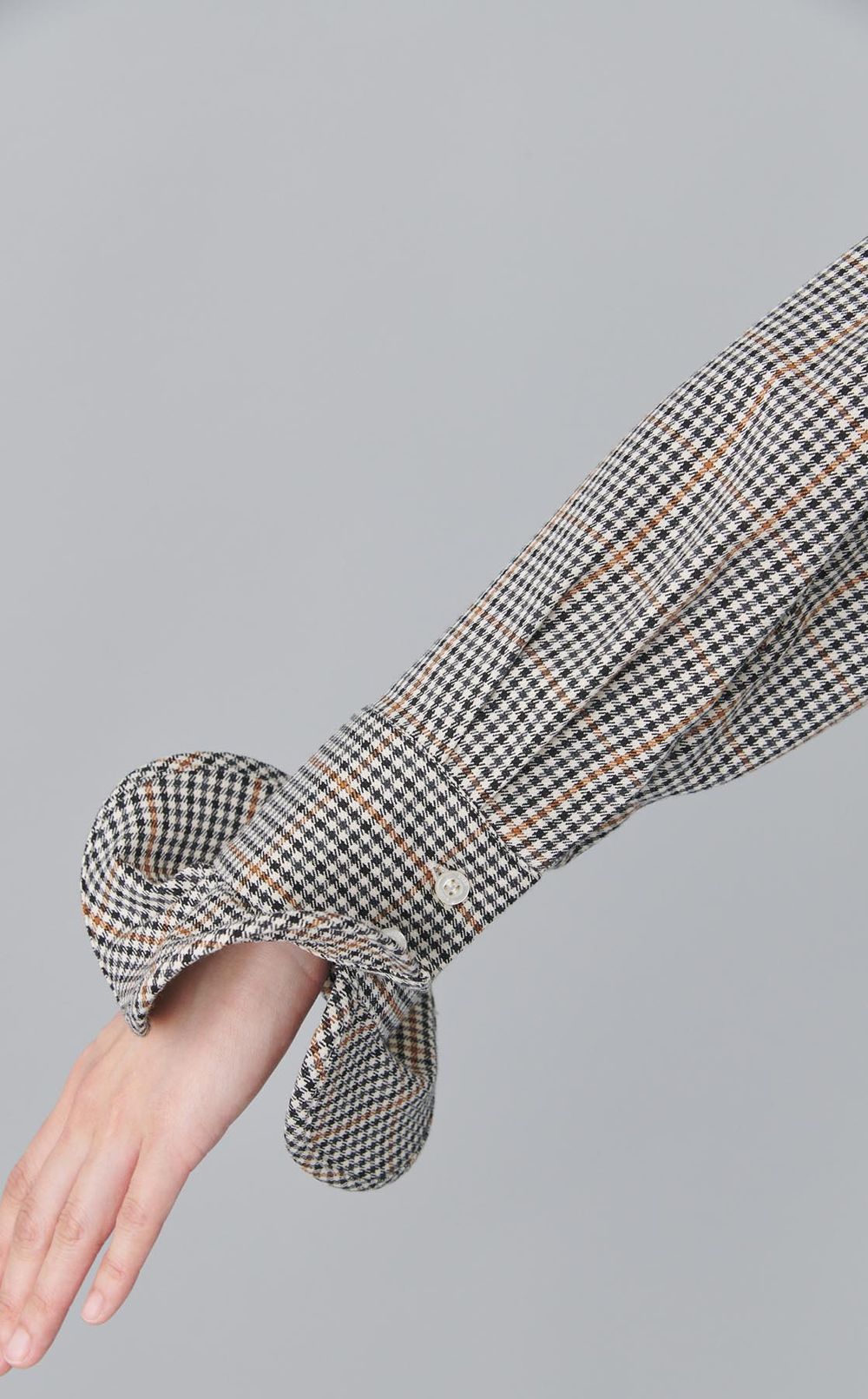 チェックフリルデザインブラウス