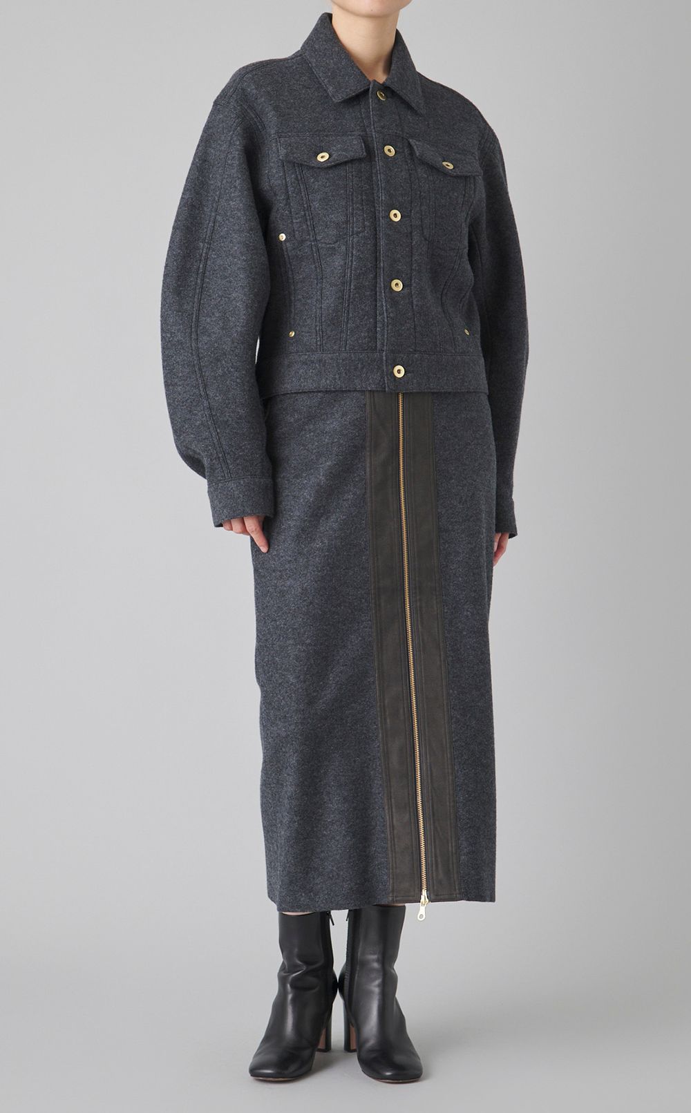 ウールボリュームスリーブショートブルゾン