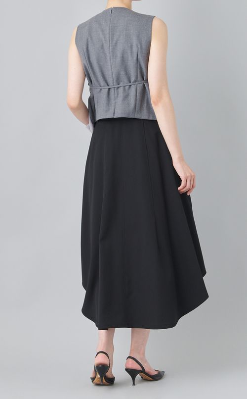 フラワーモチーフウール混バルーントップス