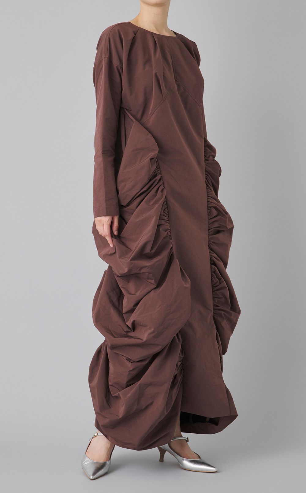 ギャザードレープピーチスキンドレス