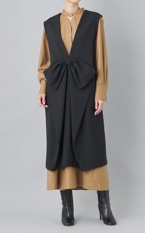 ウエストベルトロングワンピース