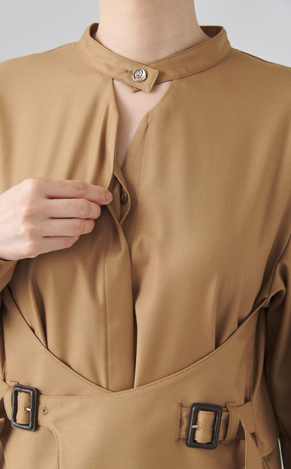 ウエストベルトロングワンピース