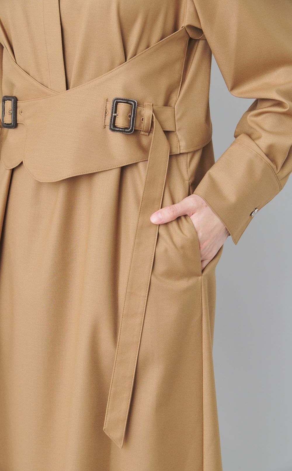 ウエストベルトロングワンピース