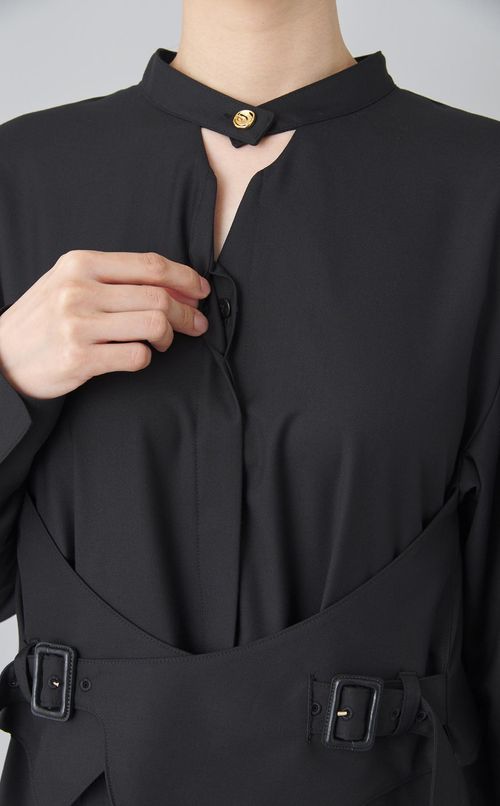 ウエストベルトロングワンピース