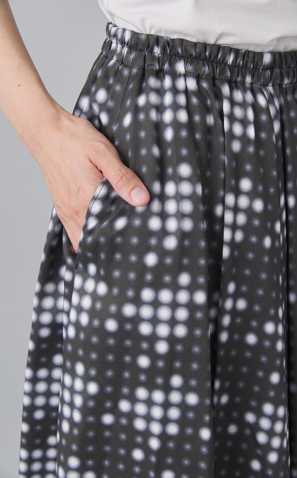 LEDチェックプリントギャザースカー卜