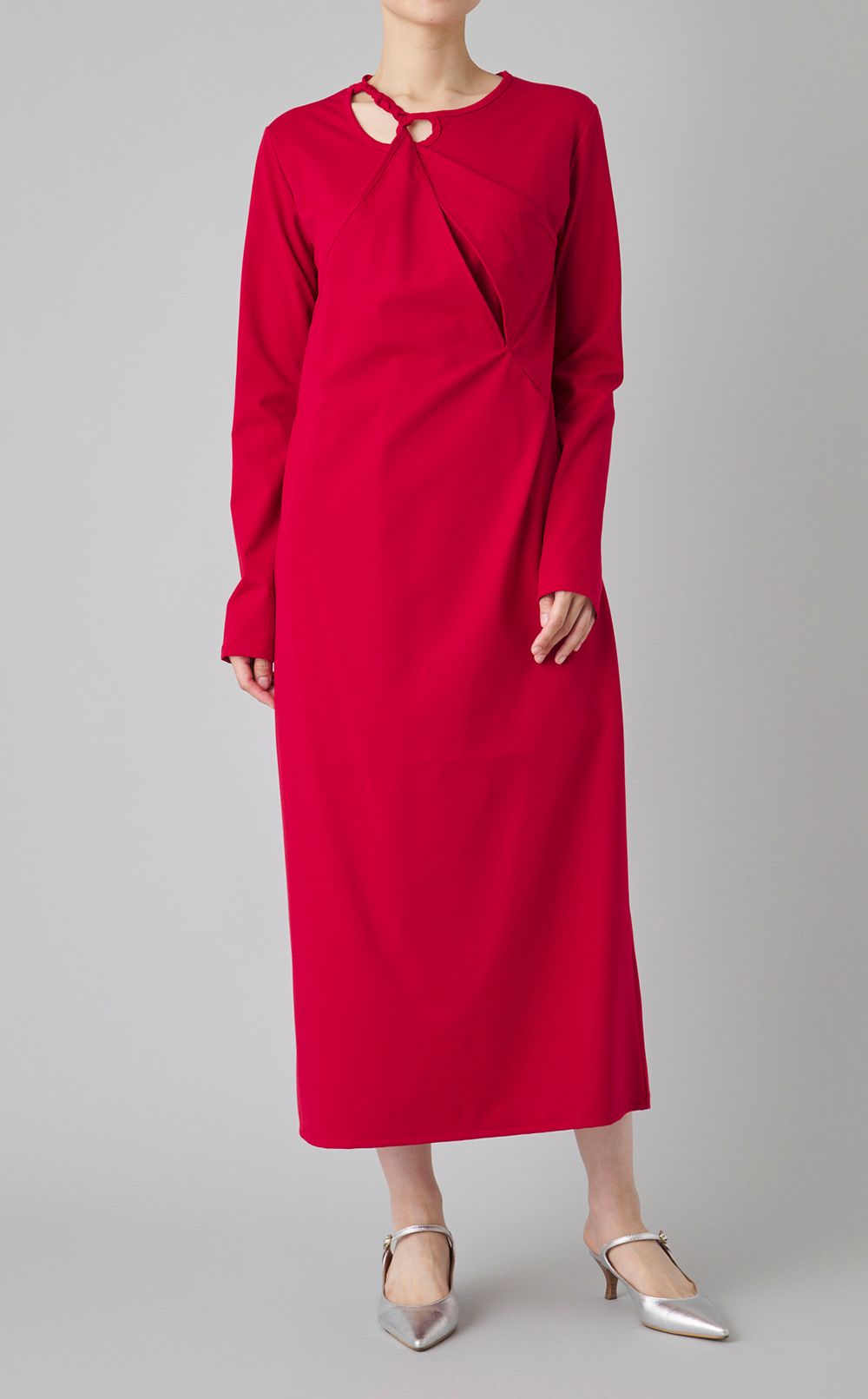 ツイストジャージーロングドレス