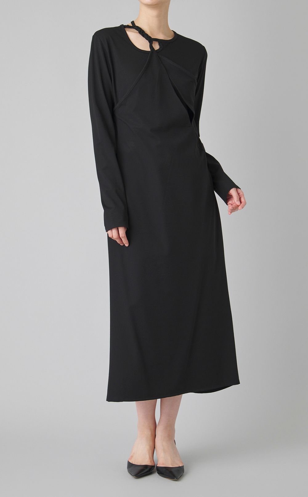 ツイストジャージーロングドレス