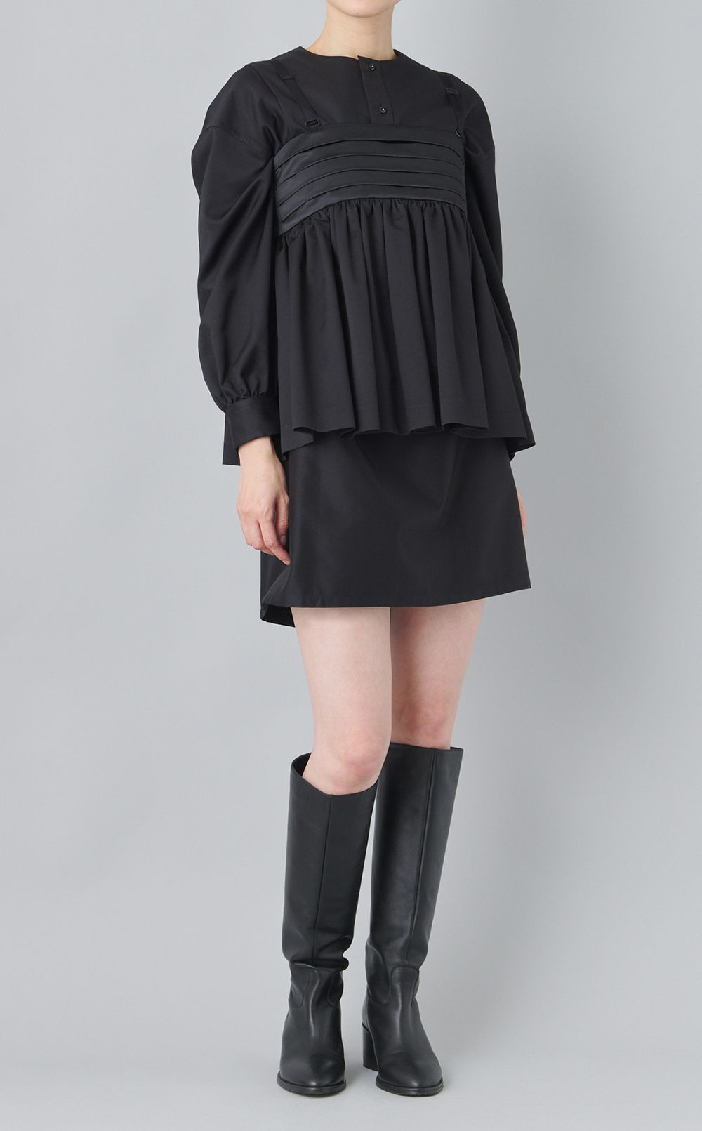 シルクポリエステルコクーンワンピース