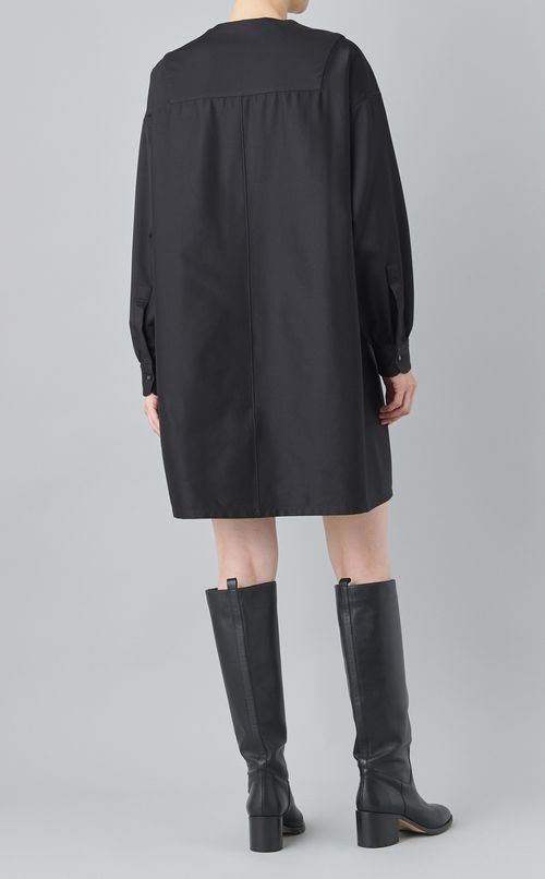 シルクポリエステルコクーンワンピース