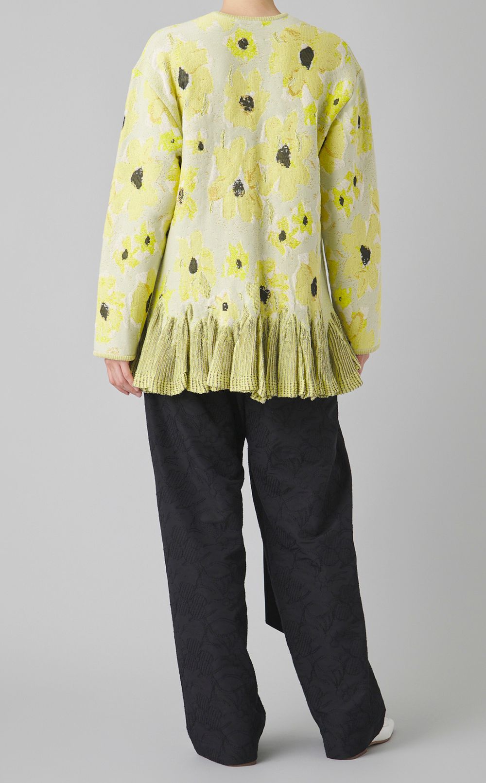 フラワージャガードノーカラージャケット