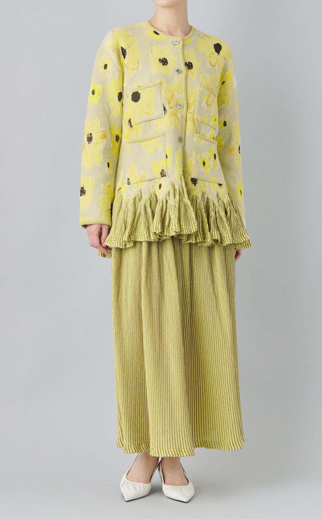 ODAKHA｜フラワージャガードフレアスカート