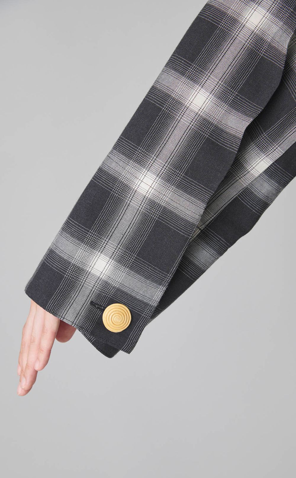 オンブレチェックビッグカラーワンピース