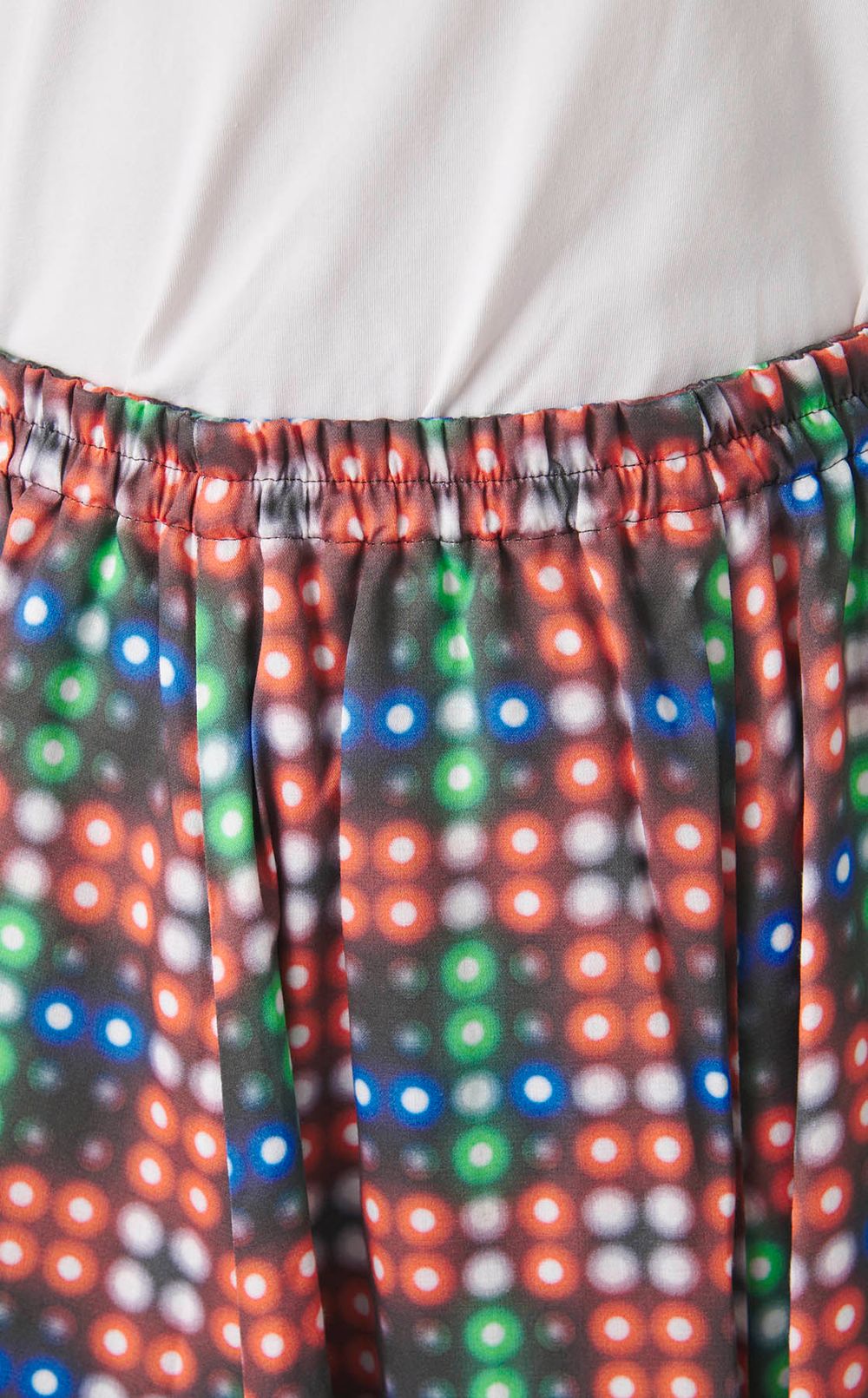 LEDチェックプリントギャザースカー卜