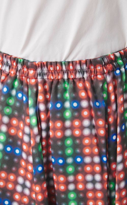 LEDチェックプリントギャザースカー卜