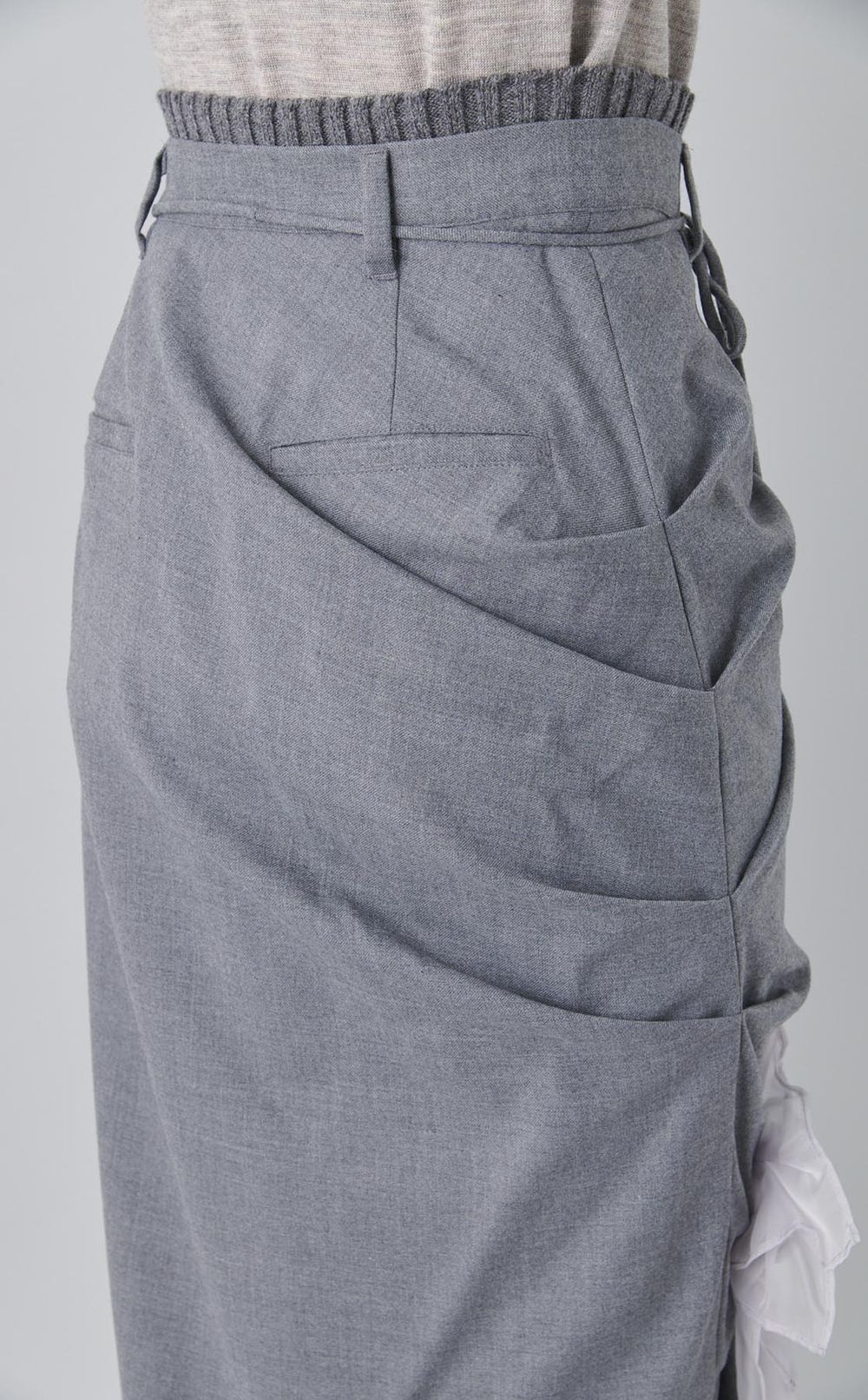 フラワーモチーフウール混ロングスカート