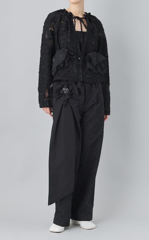 フラワーモチーフフリルパンツ