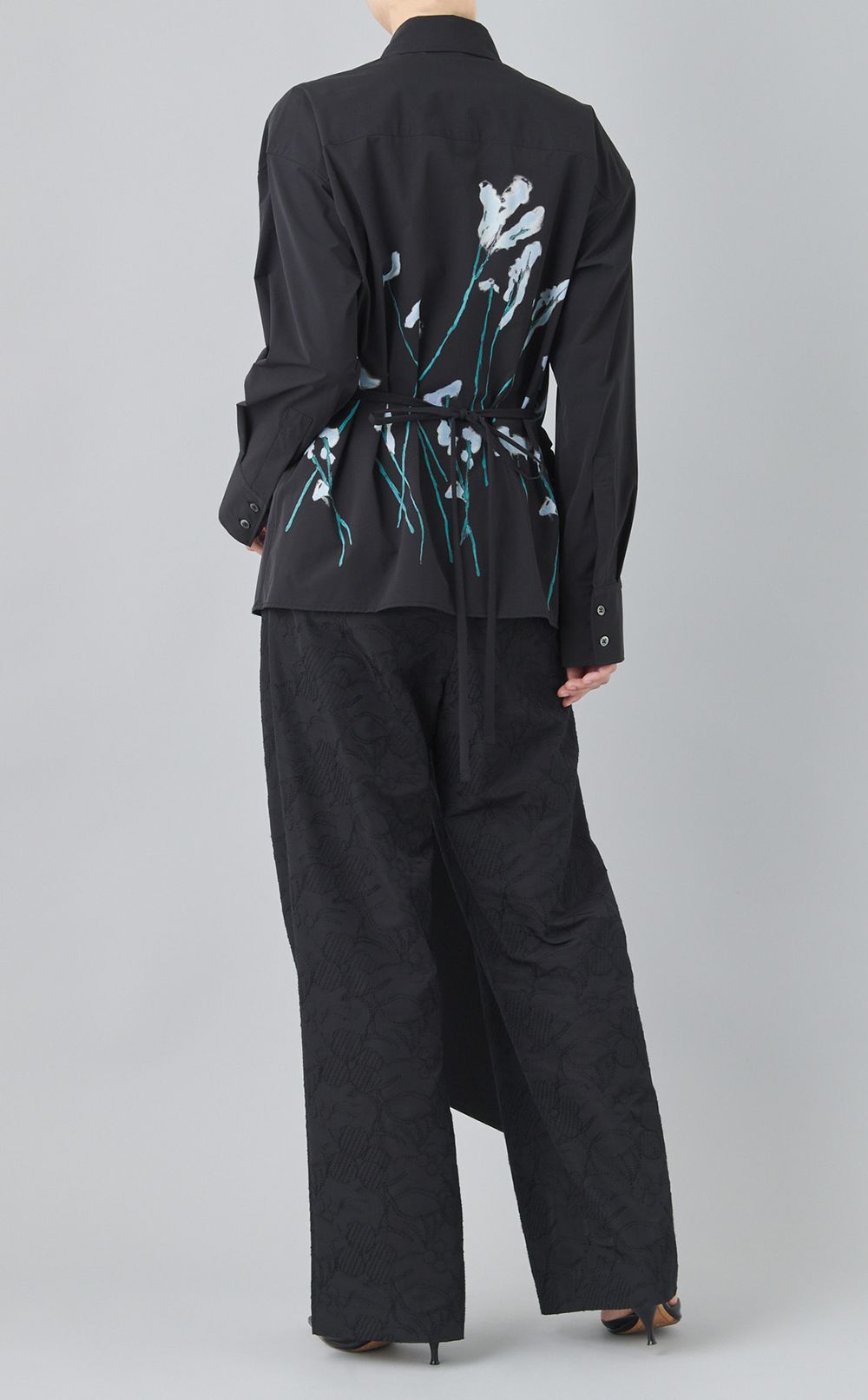 フラワーモチーフフリルパンツ