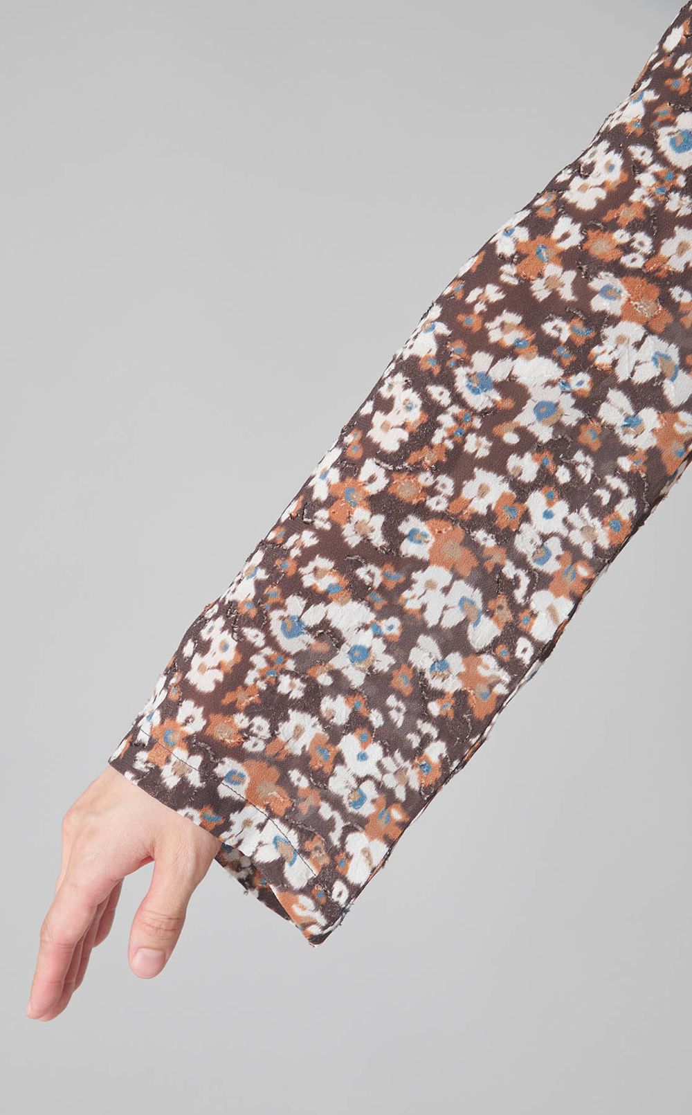 フラワープリントフリルトリムワンピース