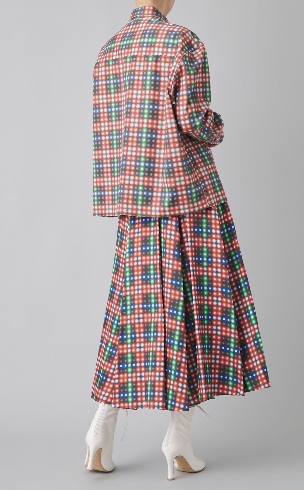 LEDチェックプリントシャツ