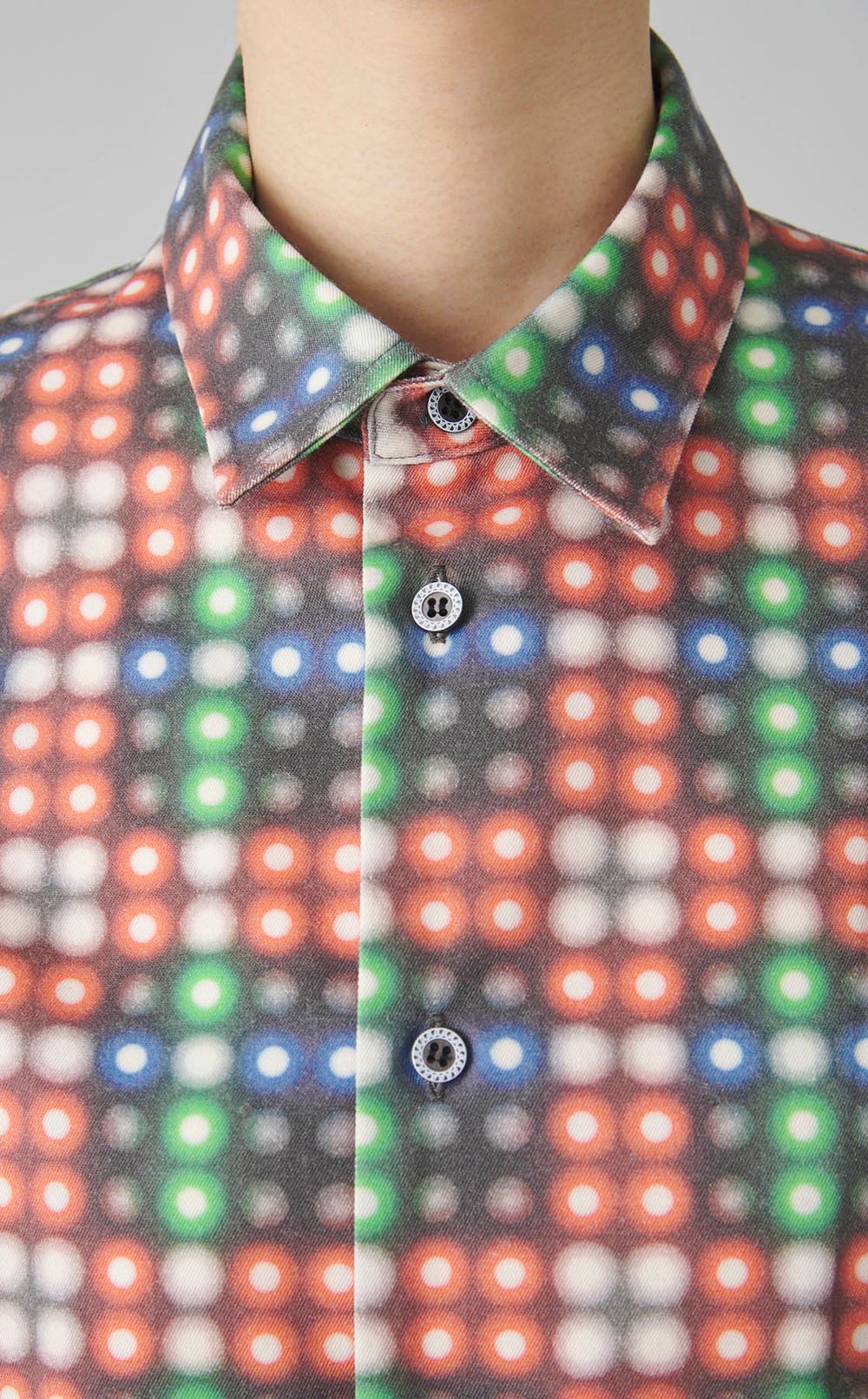 LEDチェックプリントシャツ