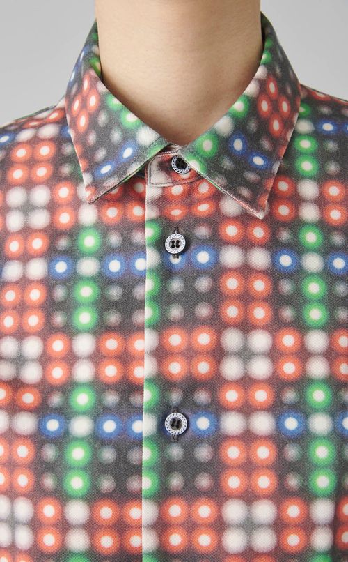 LEDチェックプリントシャツ