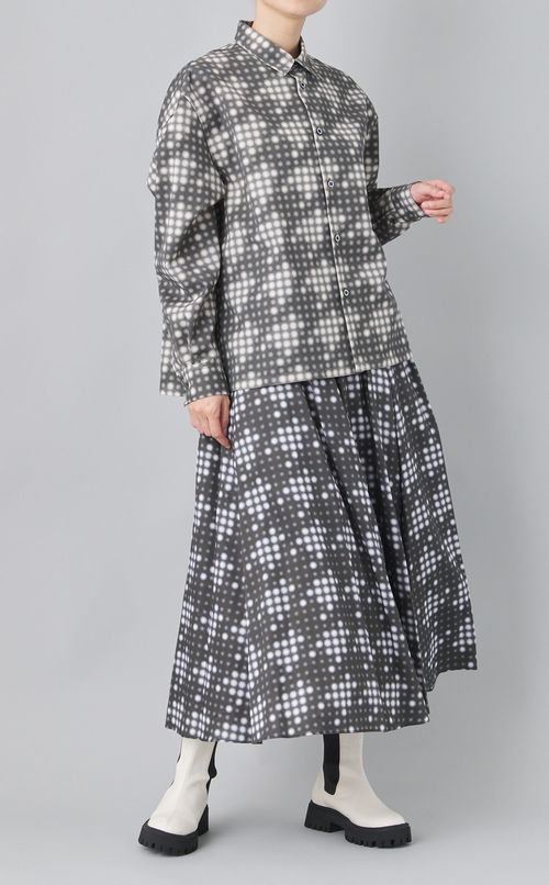 LEDチェックプリントシャツ