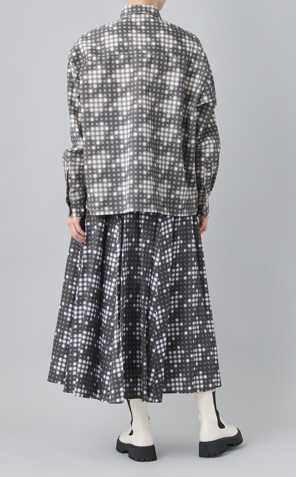 LEDチェックプリントシャツ